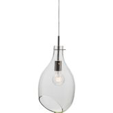 Carling Pendant Lamp in Clear Glass w/ Angled Opening